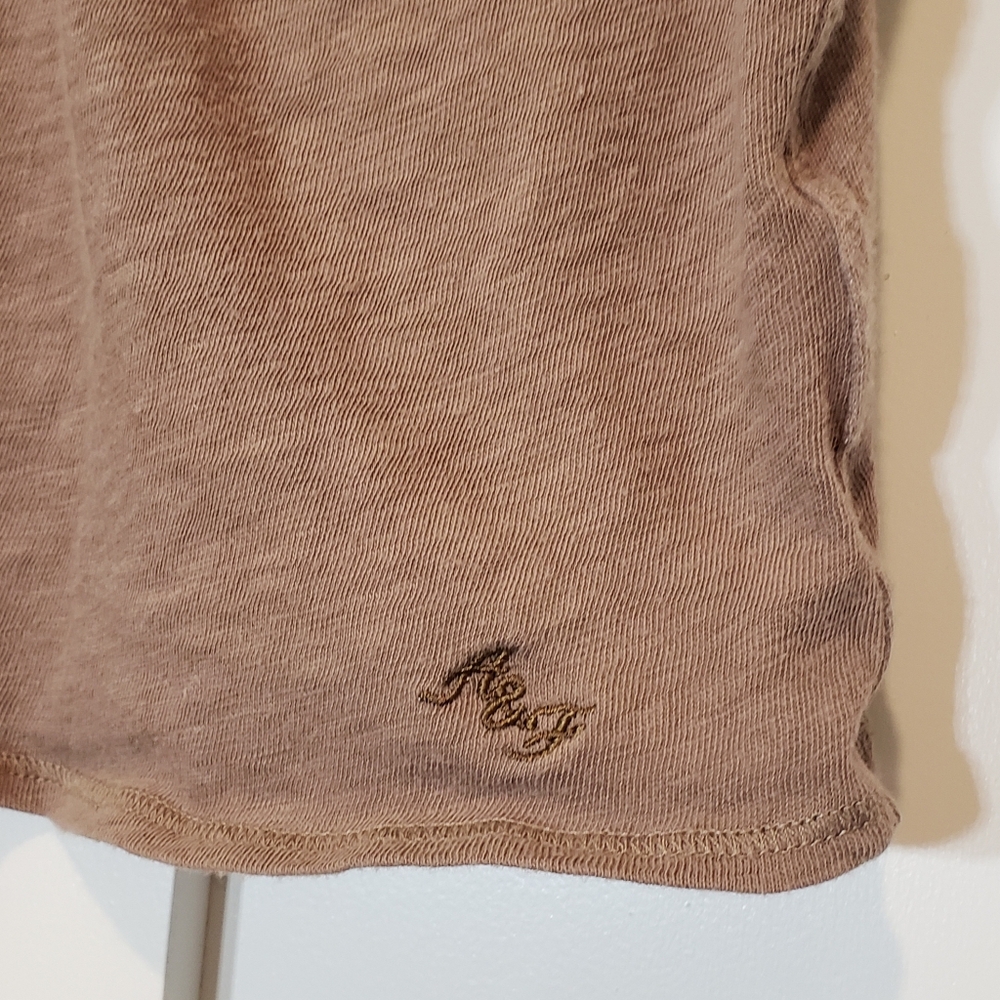 Abercrombie & Fitch Cropped Cami Eyelets Adjustable Straps V-Neck Sz Large Mauve - Picture 6 of 14
